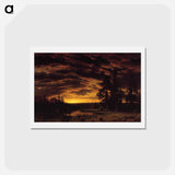アートポストカード-Evening on the Prarie - アルバート ビアスタット Postcard.