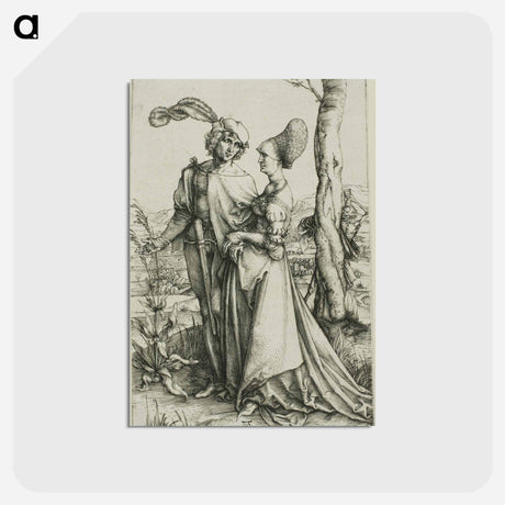 アートポストカード-Young Couple Threatened by Death (The Promenade) - アルブレヒト デューラー Postcard.