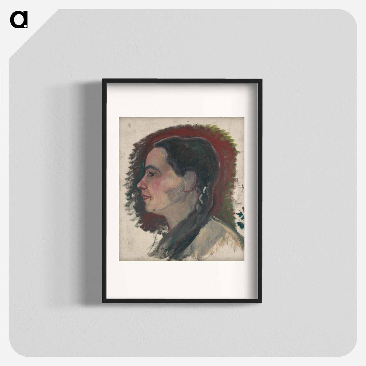 Portrait of a young woman with a braid - アーノルド ピーター ワイズ クビンチャン Poster.