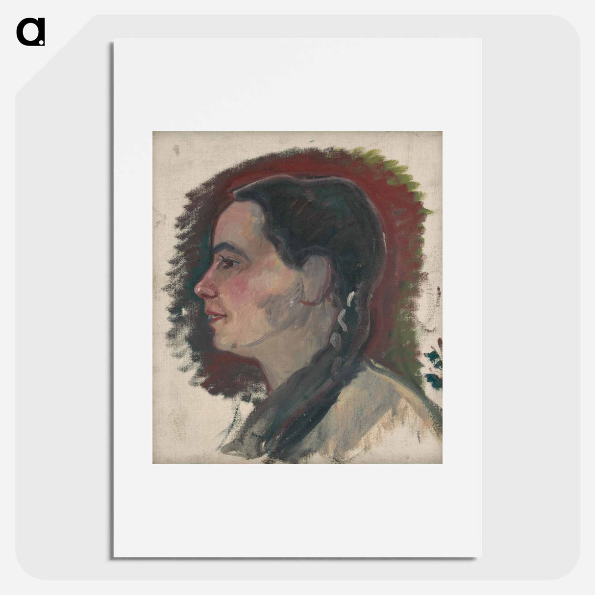Portrait of a young woman with a braid - アーノルド ピーター ワイズ クビンチャン Poster.