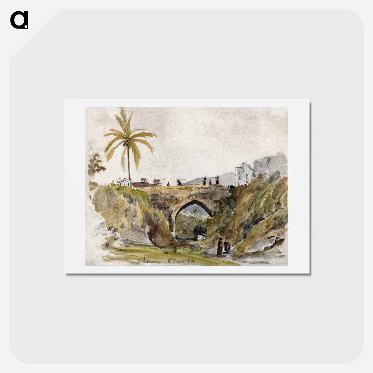 アートポストカード-Bridge at Caracas - カミーユ ピサロ Postcard.