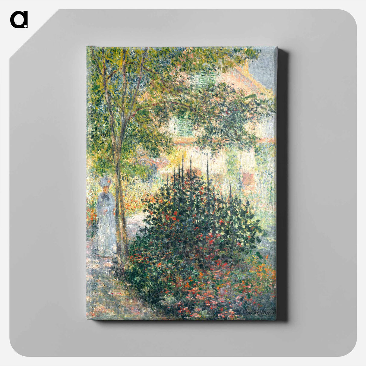 Camille Monet in the Garden at Argenteuil - クロード モネ Canvas.