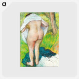 アートポストカード-Girl Drying Herself - エドガー ドガ Postcard.