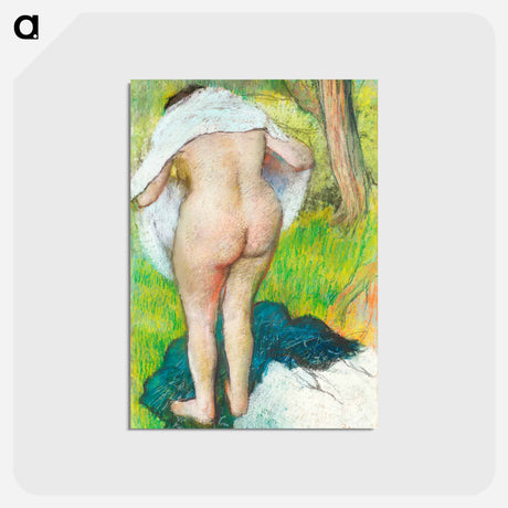 アートポストカード-Girl Drying Herself - エドガー ドガ Postcard.