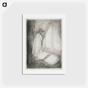 アートポストカード-The Girl at the Window - エドヴァルド ムンク Postcard.