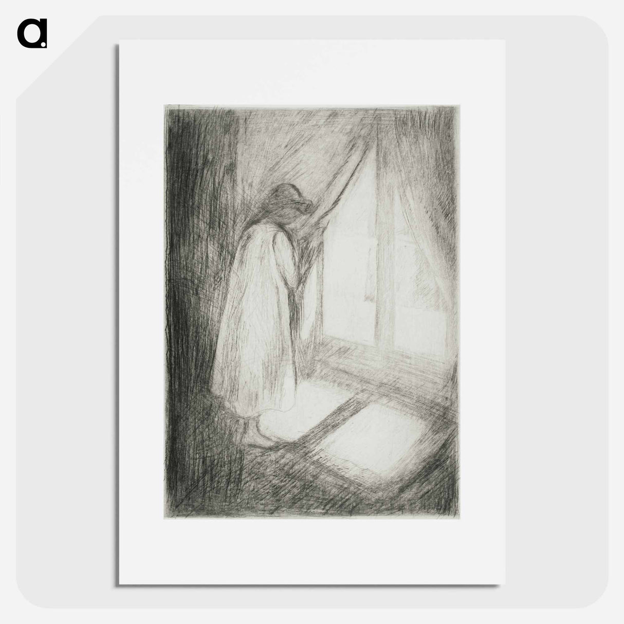 アートポスター-The Girl at the Window - エドヴァルド ムンク Poster.