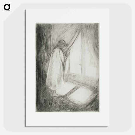 アートポスター-The Girl at the Window - エドヴァルド ムンク Poster.