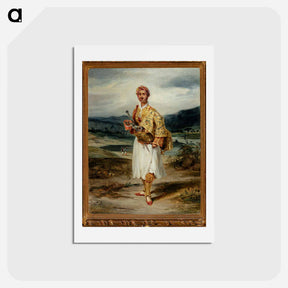 アートポストカード-Count Demetrius de Palatiano in Suliot Costume - ウジェーヌ ドラクロワ Postcard.