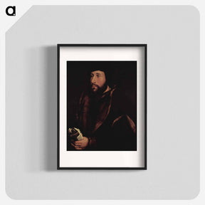 アートポスター-Portrait of a man with a letter and gloves - ハンス ホルバイン Poster.