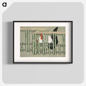 アートポスター-Roosters from Momoyogusa–Flowers of a Hundred Generations - 神坂 雪佳 Poster.
