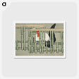 アートポストカード-Roosters from Momoyogusa–Flowers of a Hundred Generations - 神坂 雪佳 Postcard.