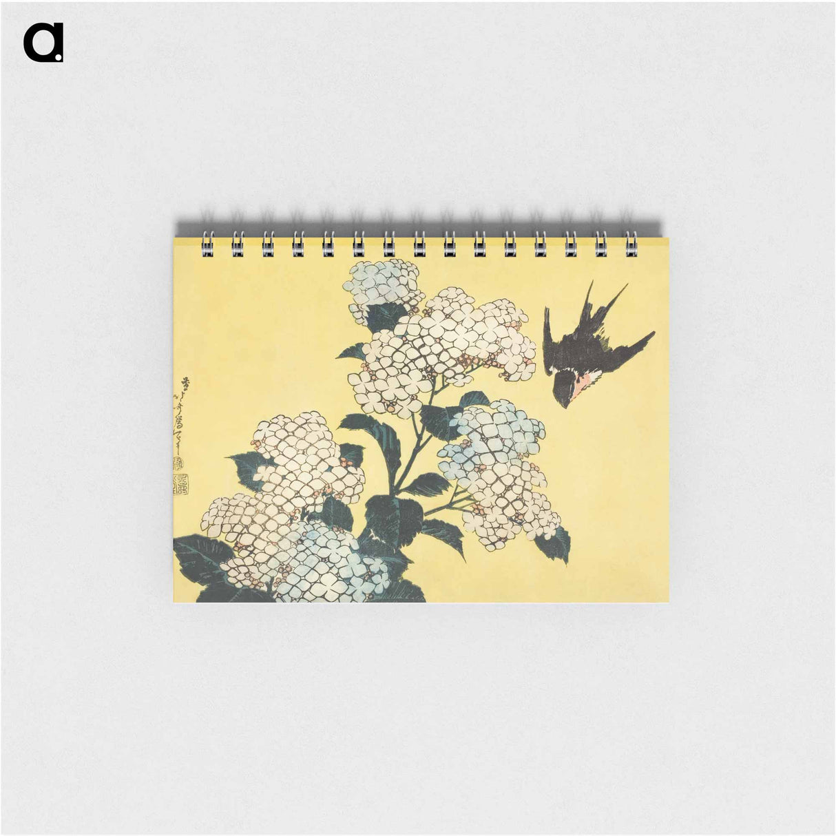 Hokusai's hydrangea and swallow - 葛飾 北斎 Memo.