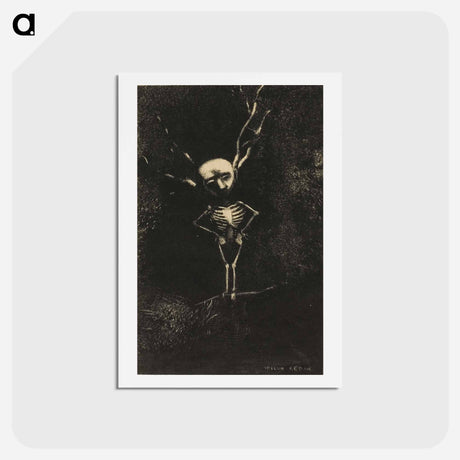 アートポストカード-In the Maze of Branches, the Pale Figure Appeared - オディロン ルドン Postcard.