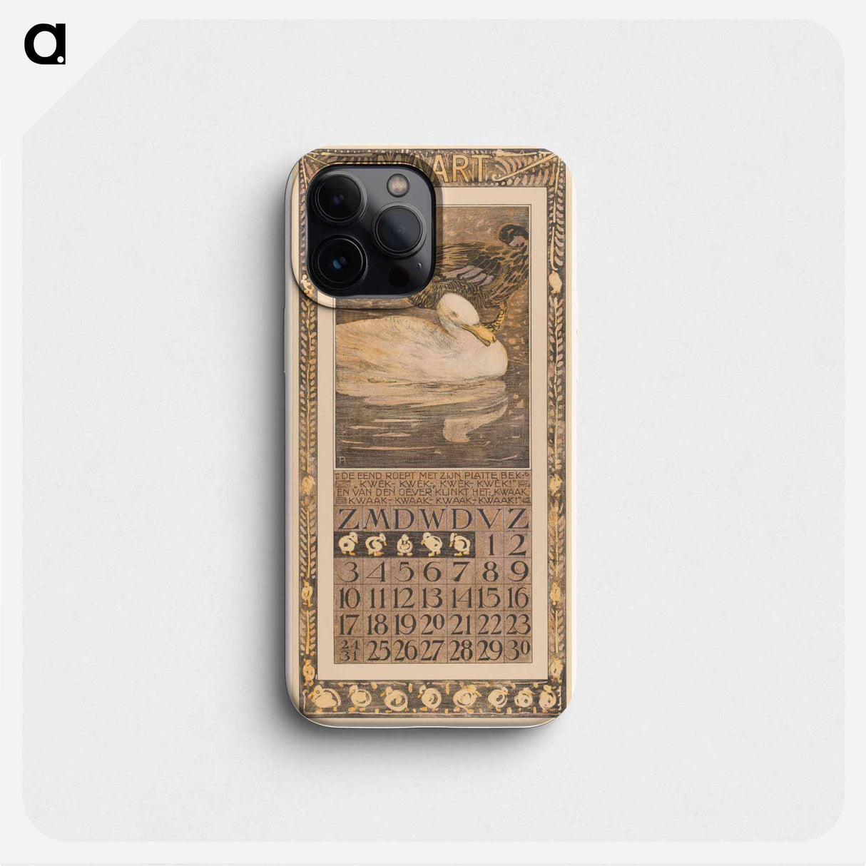 Calendar background met eenden - Theo van Hoytema Phone Case.