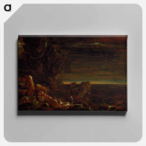 アートパネル-The Pilgrim of the World at the End of His Journey (part of the series The Cross and the World) - トーマス コール Canvas.