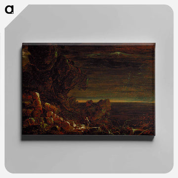 The Pilgrim of the World at the End of His Journey (part of the series The Cross and the World) - トーマス コール Canvas.