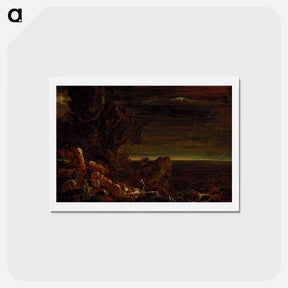 アートポストカード-The Pilgrim of the World at the End of His Journey (part of the series The Cross and the World) - トーマス コール Postcard.