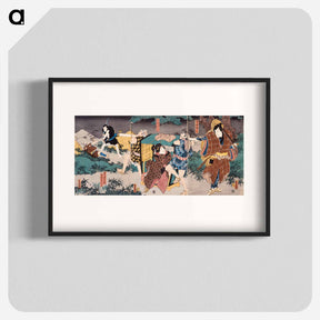 アートポスター-Hayano Kanpei, Okaru, Onosada Kurō, and Farmer Yoichibei
 - 歌川 国貞 Poster.