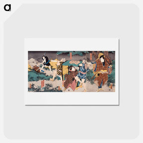 アートポストカード-Hayano Kanpei, Okaru, Onosada Kurō, and Farmer Yoichibei
 - 歌川 国貞 Postcard.