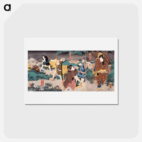 アートポストカード-Hayano Kanpei, Okaru, Onosada Kurō, and Farmer Yoichibei
 - 歌川 国貞 Postcard.