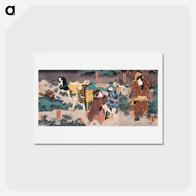 アートポストカード-Hayano Kanpei, Okaru, Onosada Kurō, and Farmer Yoichibei
 - 歌川 国貞 Postcard.