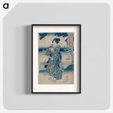 Geisha Standing on the Bank of the Sumida River - 歌川 国芳 Poster.