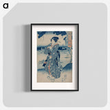 アートポスター-Geisha Standing on the Bank of the Sumida River - 歌川 国芳 Poster.