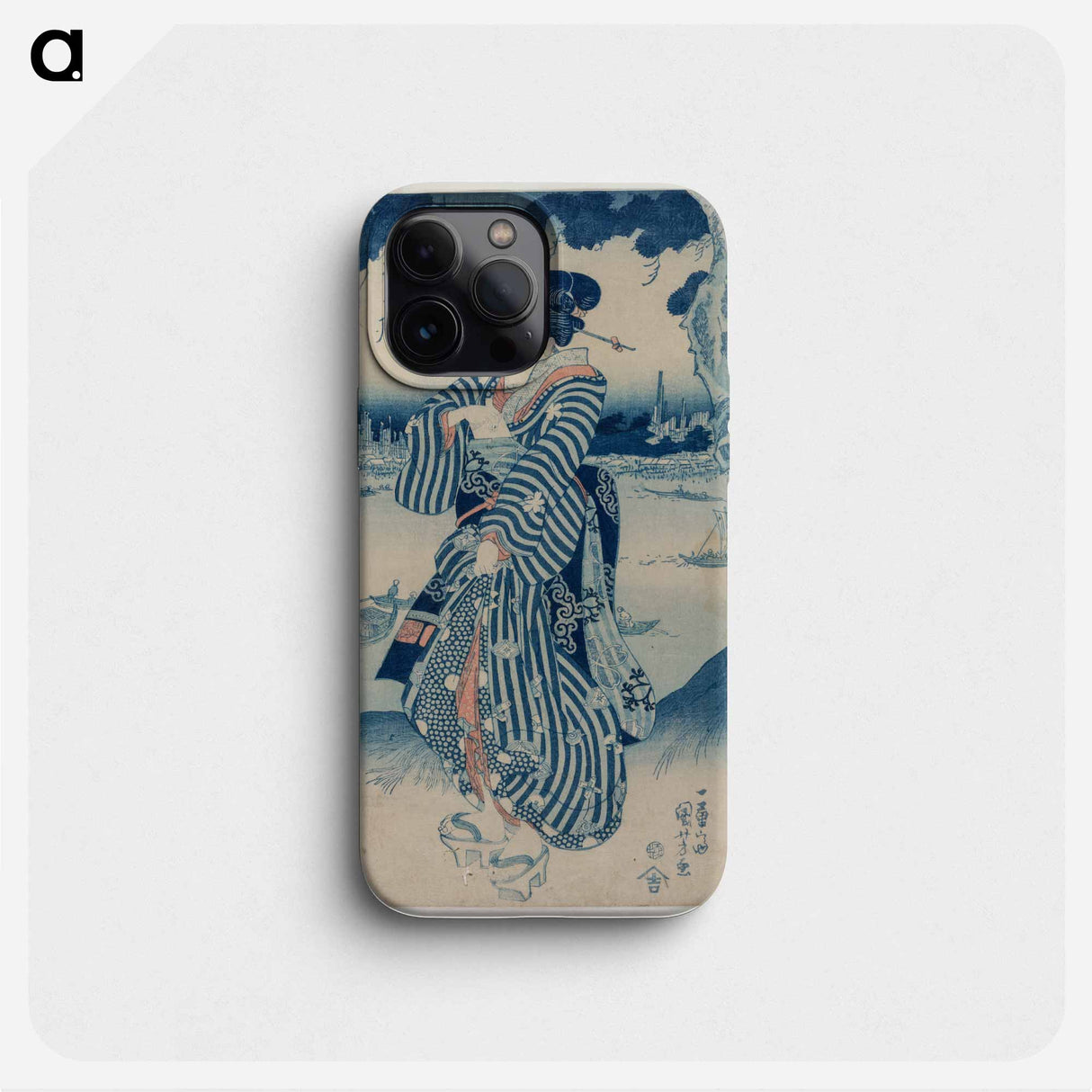 Geisha Standing on the Bank of the Sumida River - 歌川 国芳 Phone Case.