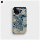 Geisha Standing on the Bank of the Sumida River - 歌川 国芳 Phone Case.