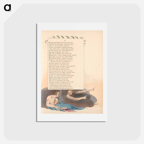 アートポストカード-Young's Night Thoughts, Page 33, "Like That, the Dial Speaks; and Points to Thee" - ウィリアム ブレイク Postcard.