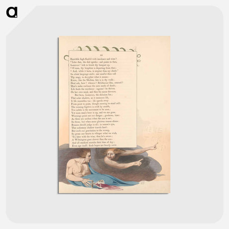 アートポストカード-Young's Night Thoughts, Page 33, "Like That, the Dial Speaks; and Points to Thee" - ウィリアム ブレイク Postcard.