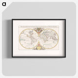 Description generale du globe terrestre et aquatique en deux-plans-hemispheres - アンティーク地図 Poster.