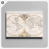 Description generale du globe terrestre et aquatique en deux-plans-hemispheres - アンティーク地図 Canvas.