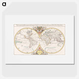 Description generale du globe terrestre et aquatique en deux-plans-hemispheres - アンティーク地図 Poster.