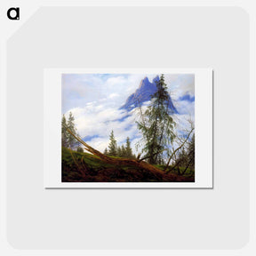 アートポストカード-Peaks with clouds - カスパー ダーヴィト フリードリヒ Postcard.