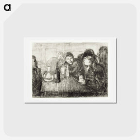 アートポストカード-Kristiania Bohemians I - エドヴァルド ムンク Postcard.