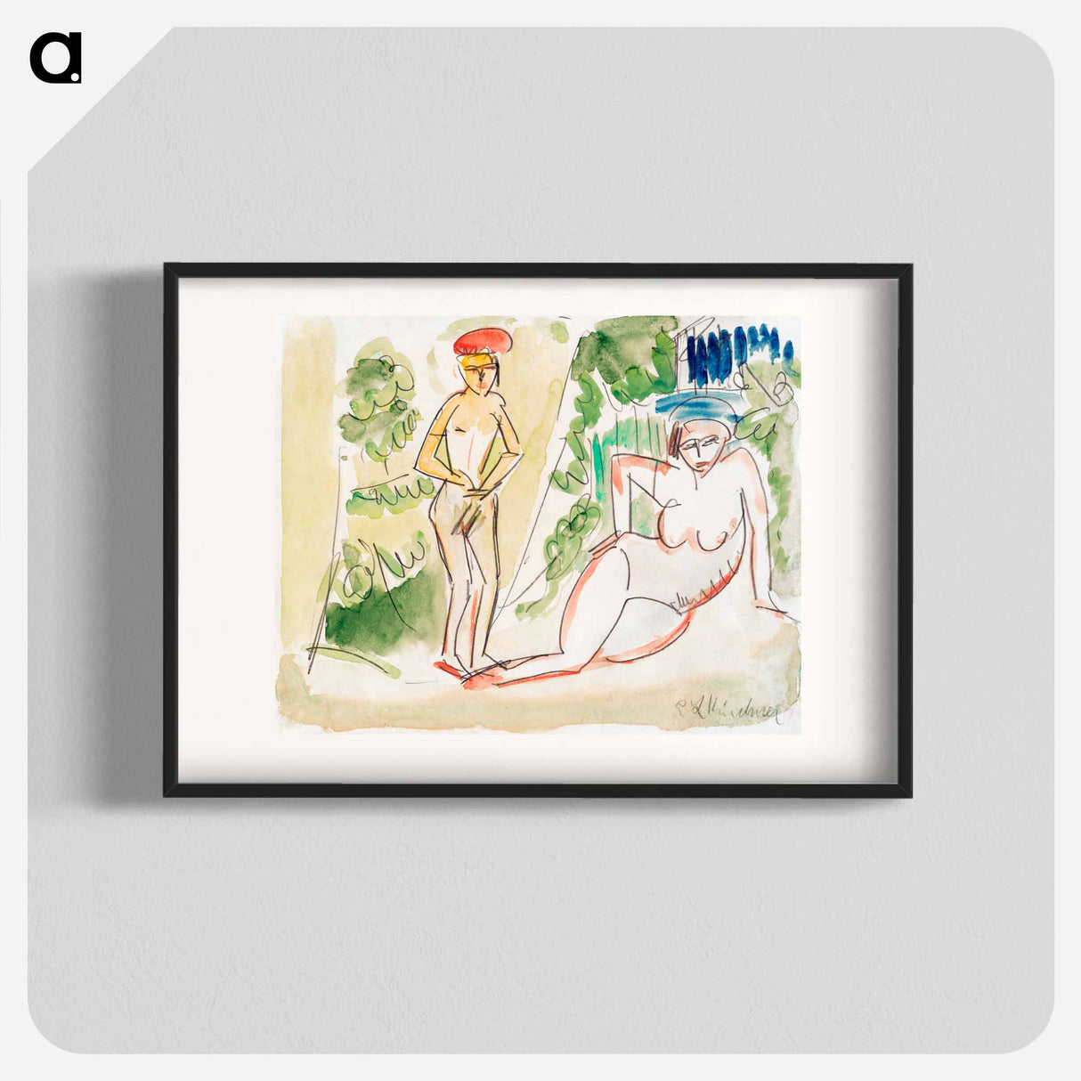 Two Bathers near the Woods - エルンスト ルートヴィヒ キルヒナー Poster.