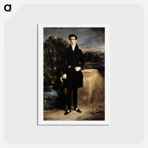 アートポストカード-Portrait of Baron Schwiter - ウジェーヌ ドラクロワ Postcard.