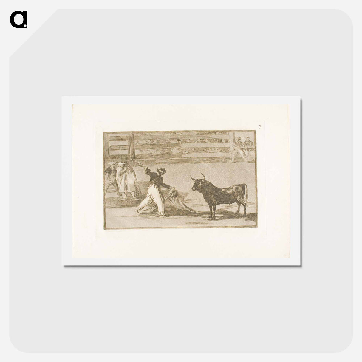アートポストカード-Origin of the harpoons or banderillas - フランシスコ デ ゴヤ Postcard.