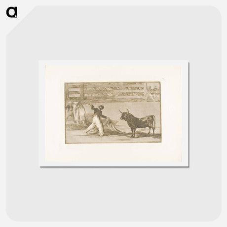 アートポストカード-Origin of the harpoons or banderillas - フランシスコ デ ゴヤ Postcard.