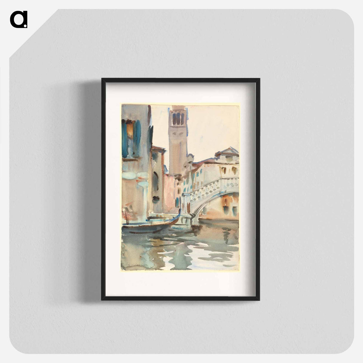 A Bridge and Campanile, Venice - ジョン シンガー サージェント Poster.