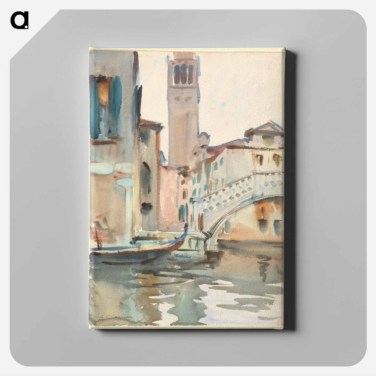 A Bridge and Campanile, Venice - ジョン シンガー サージェント Canvas.