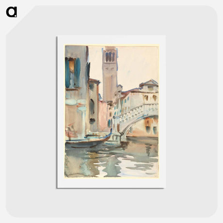 アートポストカード-A Bridge and Campanile, Venice - ジョン シンガー サージェント Postcard.