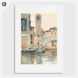 A Bridge and Campanile, Venice - ジョン シンガー サージェント Poster.