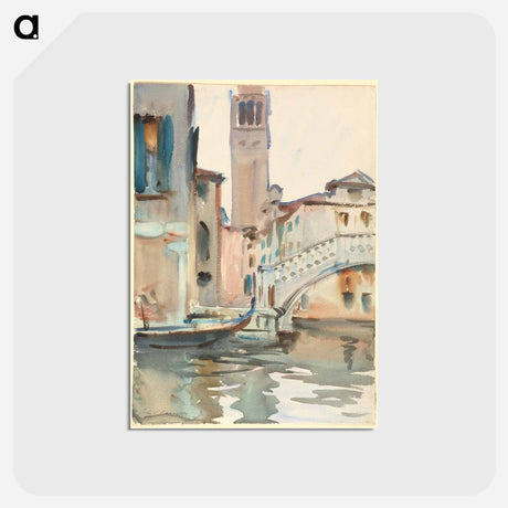 アートポストカード-A Bridge and Campanile, Venice - ジョン シンガー サージェント Postcard.