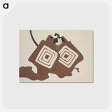 アートポストカード-Samurai from Momoyogusa–Flowers of a Hundred Generations - 神坂 雪佳 Postcard.