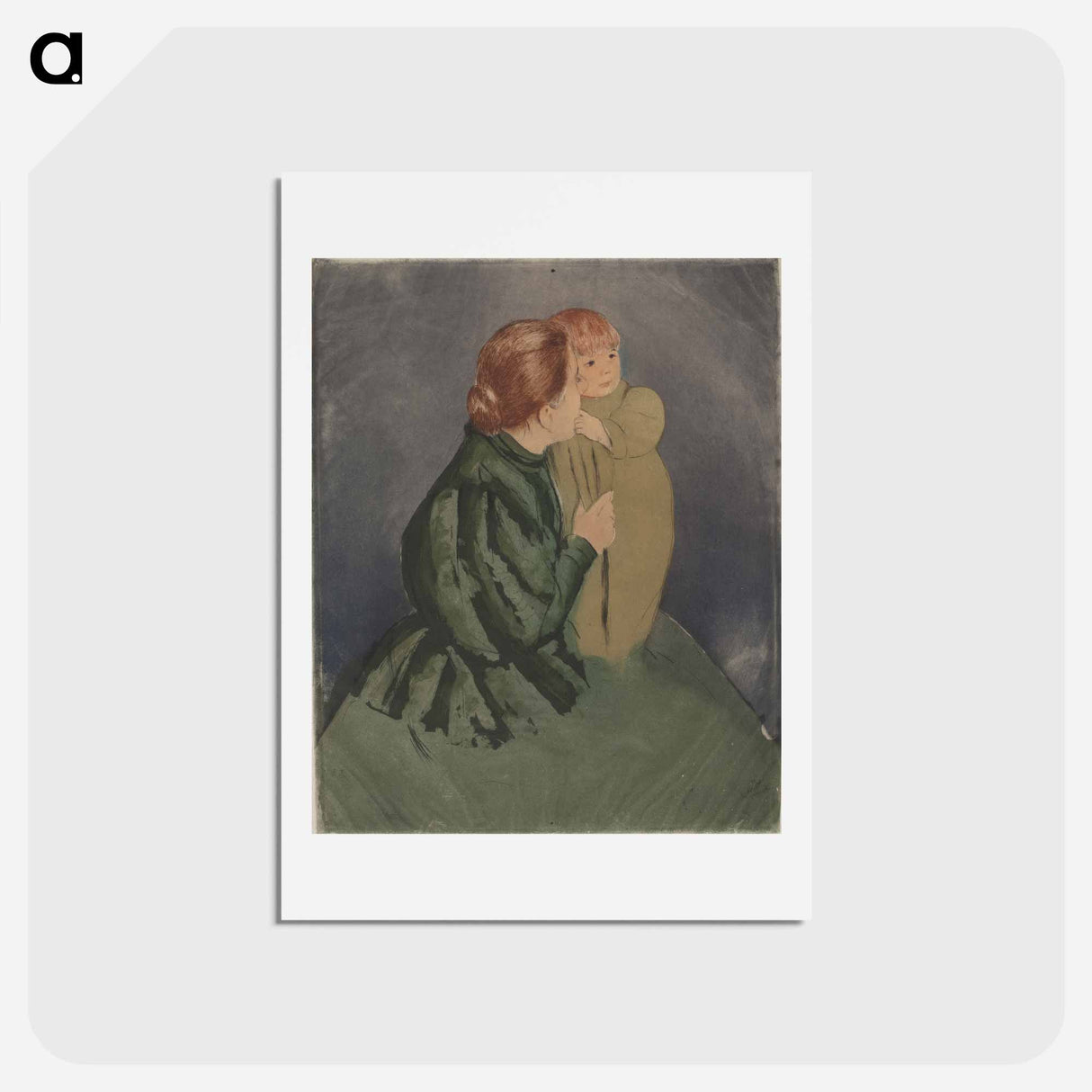 アートポストカード-Peasant Mother and Child - メアリー カサット Postcard.