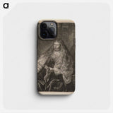 Girl with Hair Falling on Her Shoulders - Rembrandt van Rijn Phone Case.
