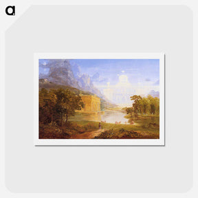 アートポストカード-Study for The Pilgrim of the World on His Journey - トーマス コール Postcard.