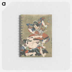 アートメモ帳-Ichikawa Danjuro VII as Soga no Goro and Bando Mitsugoro III as Kobayashi no Asahina in a Soga Play
 - 歌川 国貞 Memo.